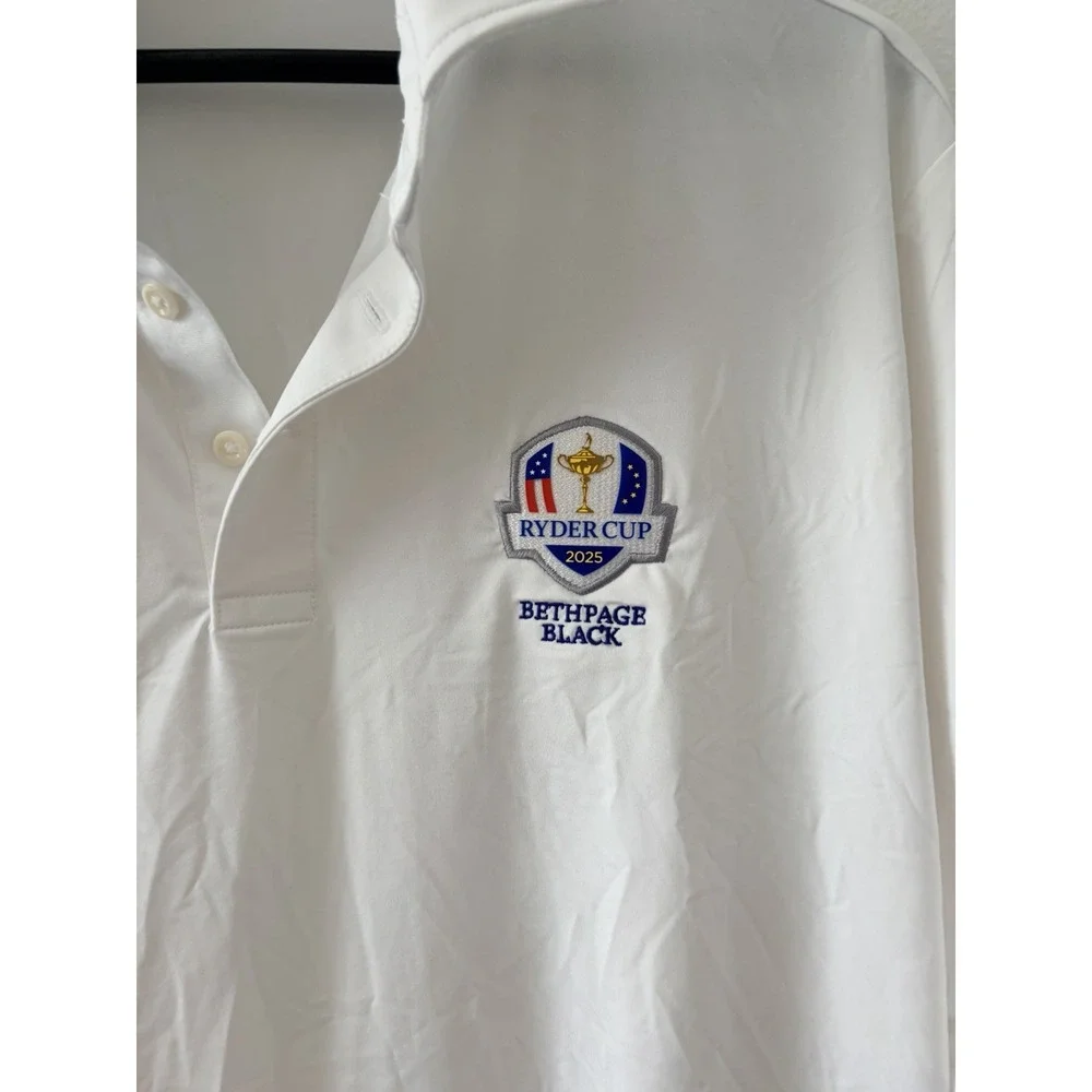 RLX Ralph Lauren 2025 Ryder Cup Bethpage Black Men's White Golf Polo Shirt L